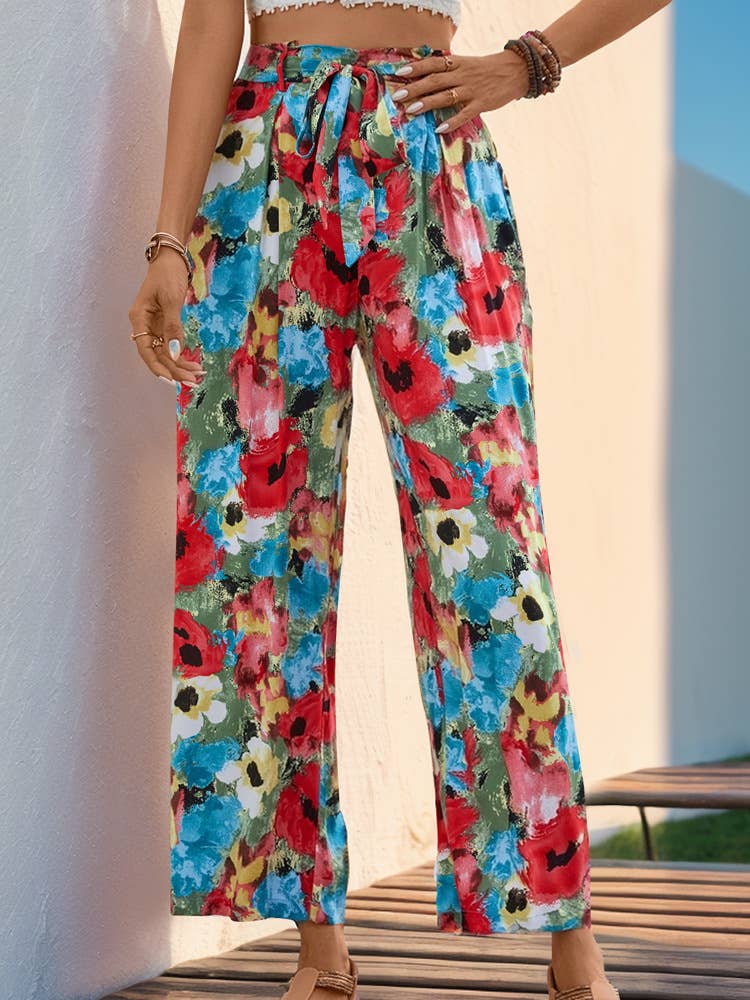BOHO CHIC FAKE STRAIGHT-LEG PANTS