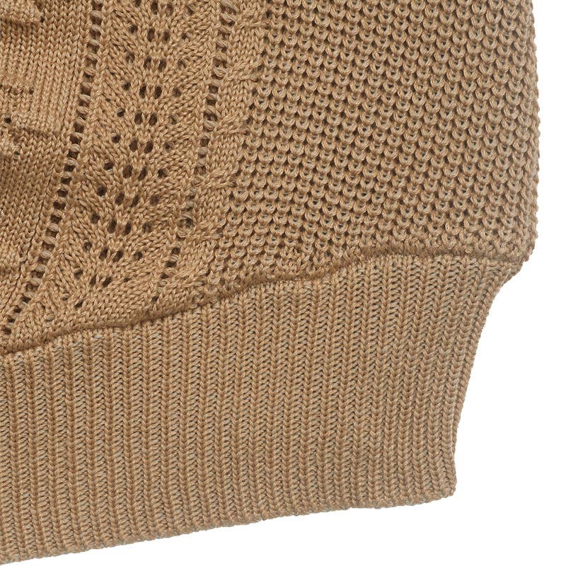 Fashionable simple round-neck jacquard sweater