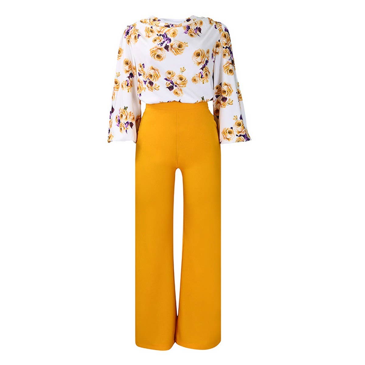 PRINTED TIE TOP AND WIDE-LEG PANTS TWO-PIECE SET_CWSTB1140