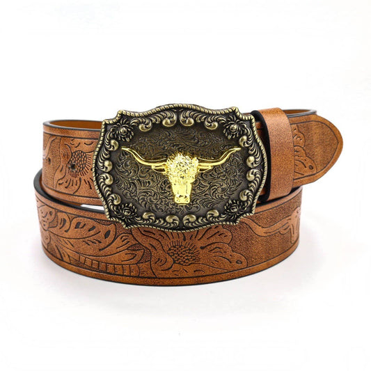 WESTERN COWBOY BELT COW HEAD BELT_CWABE0409