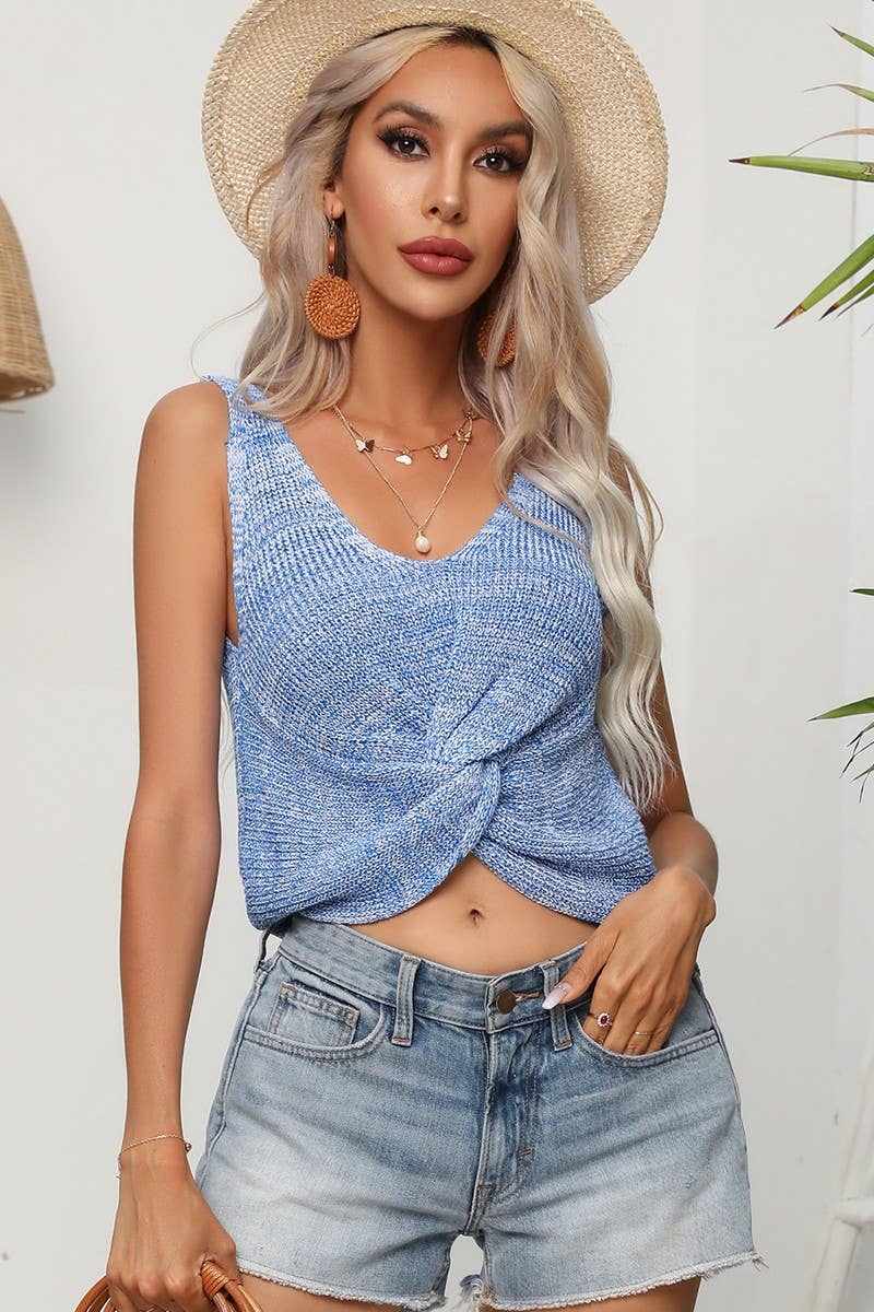 CWOSWSL0092_Sleeveless Crop Top Sweater