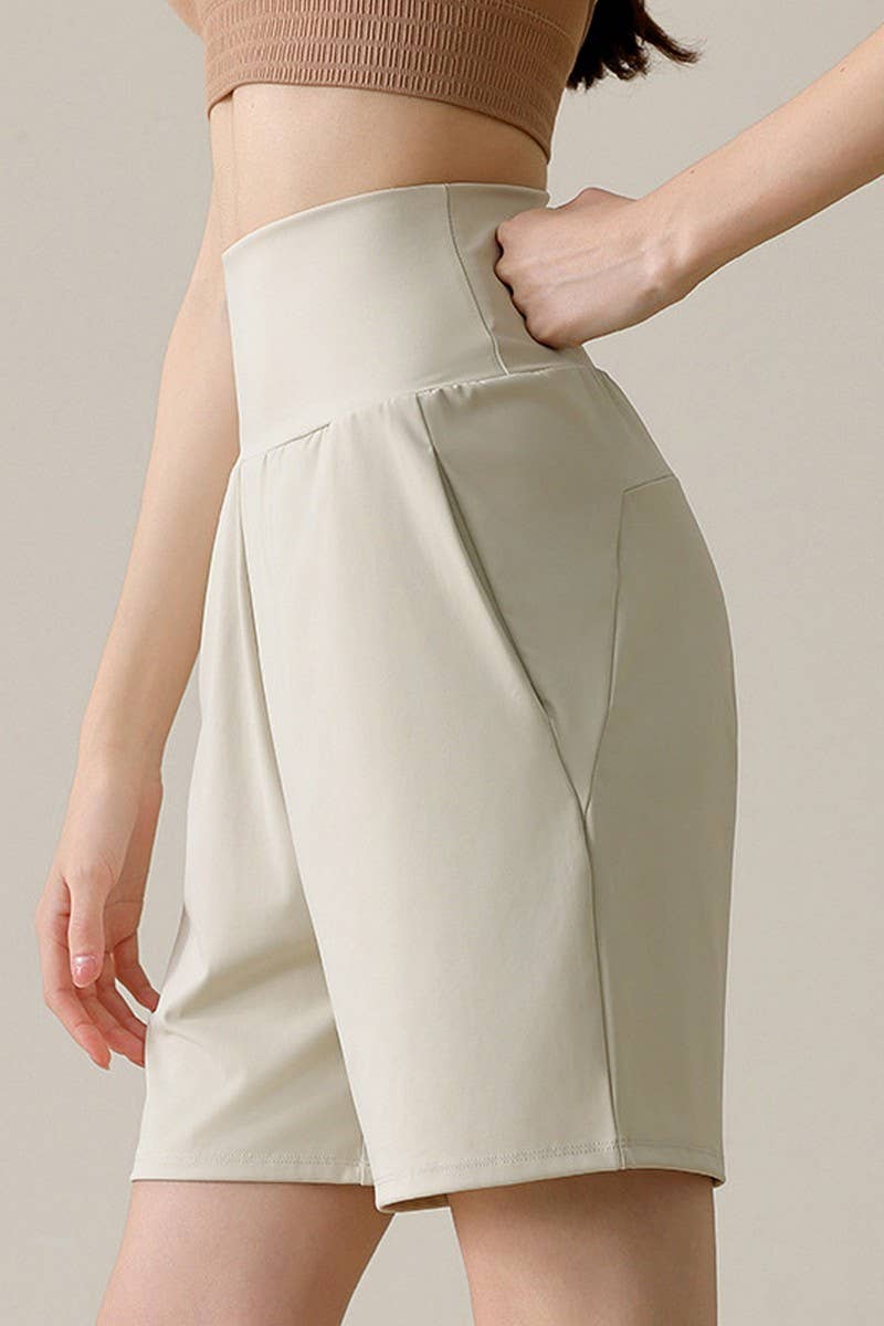 CWBSP0224_HIGH WAISTED YOGA CASUAL SPORTS SHORTS