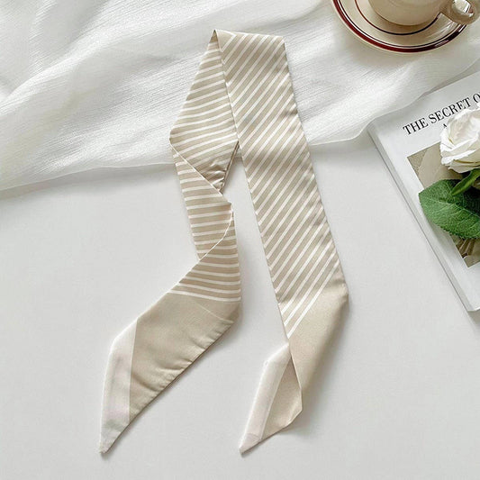 VERSATILE BLACK STRIPED SCARF HEADBAND SCARF