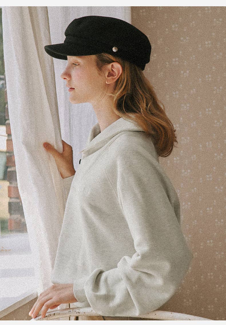 COTTON PULLOVER RETRO STYLE RELAXED CASUAL HOODIE