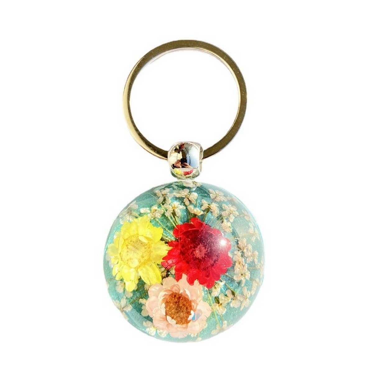 CREATIVE NEW STYLE DRIED FLOWER KEYCHAIN PENDANT