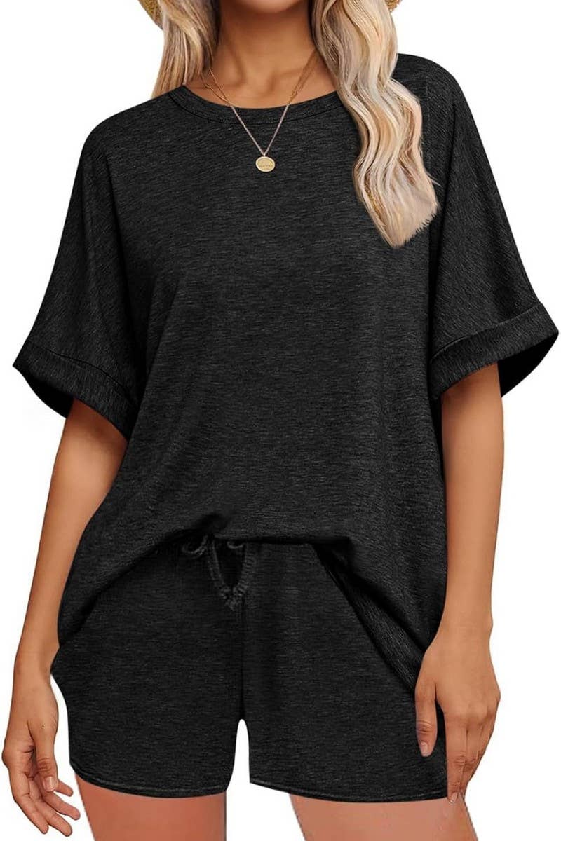 CWSTB2108_CASUAL OVERSIZED TEE AND DRAWSTRING SHORTS SET