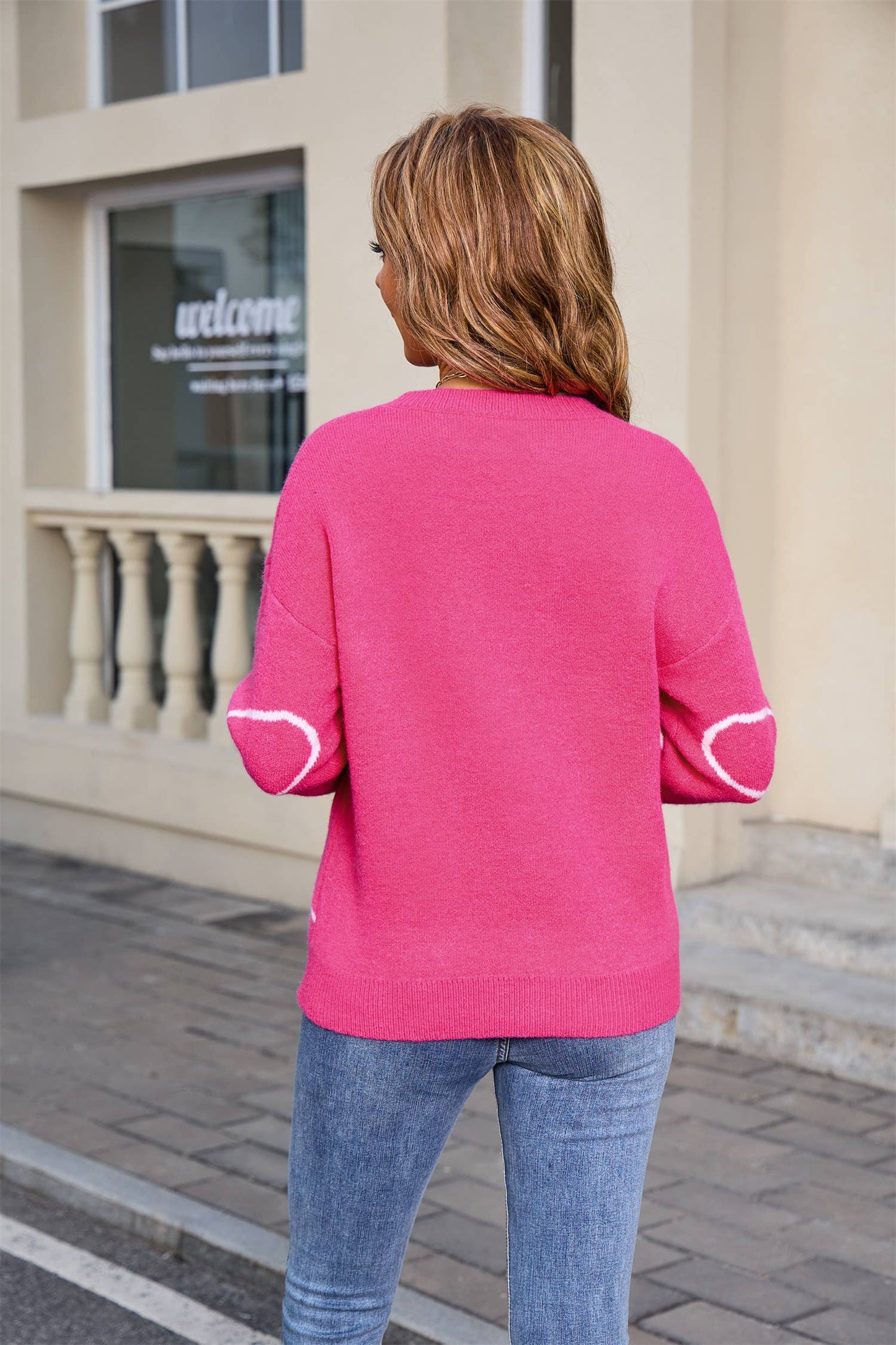 Casual and fashionable floral knitted sweater