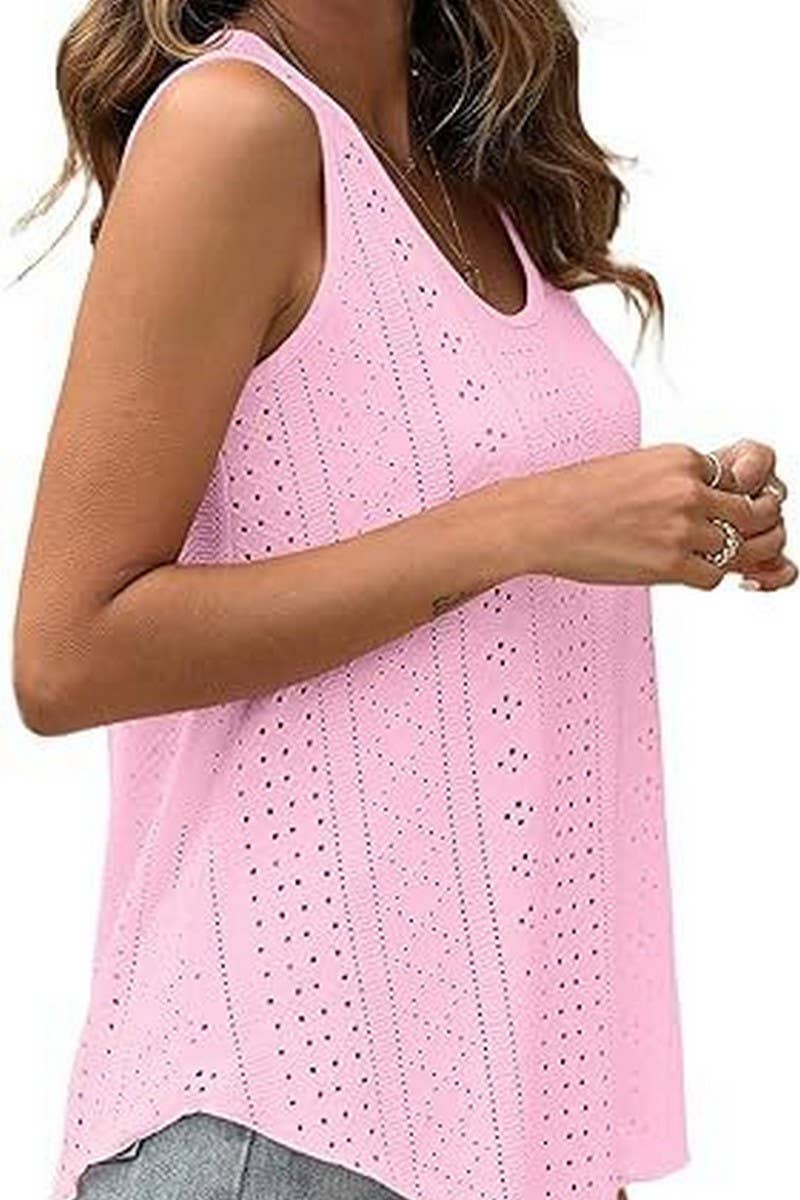 CWTTSL0235_Round Neck Sleeveless Knit Top