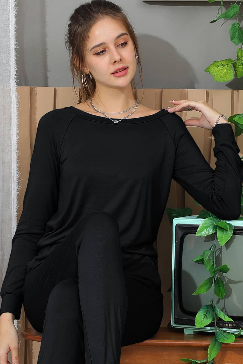 CWSJS223_R Neck Casual Jumpsuits Long Sleeve