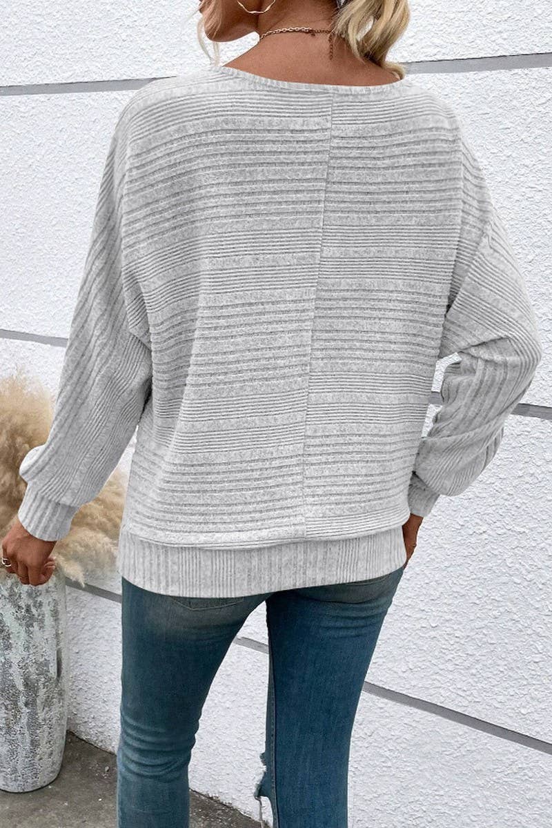 CWTBLL4012_RIBBED CREW NECK BATWING SLEEVE TOP