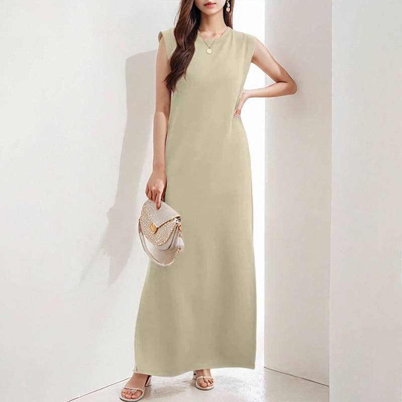 Casual French style sleeveless slimming dress