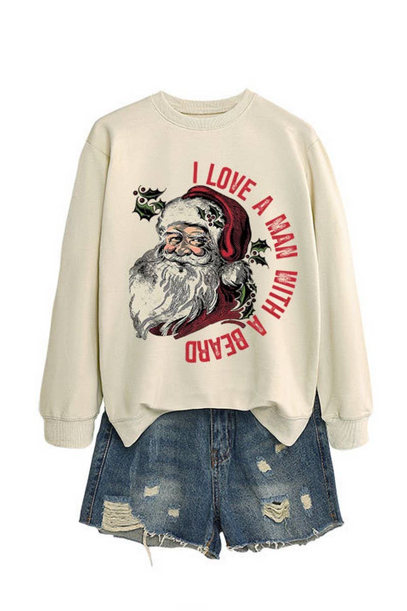 CWTBLL01329_SANTA LETTER PRINT CHRISTMAS PULLOVER SWEATSHIRT