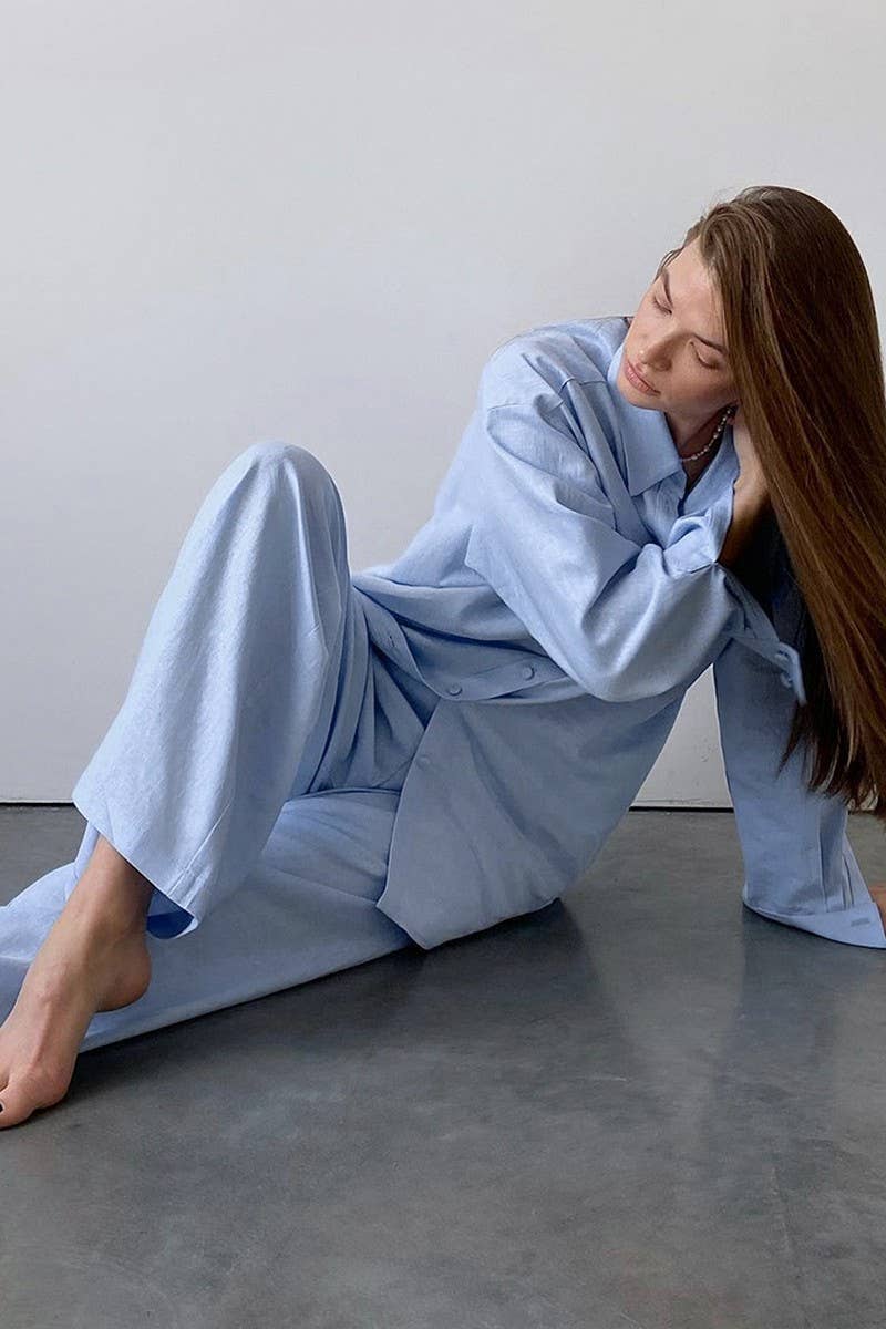 CWSPJ0319_LONG-SLEEVED AND LONG-PANTS PAJAMAS TWO-PIECE SET