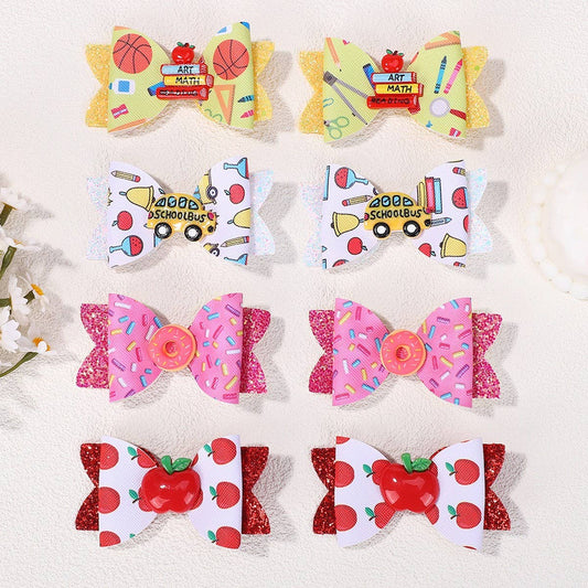 Glitter Donut Bow Hair Clip for Baby Girls