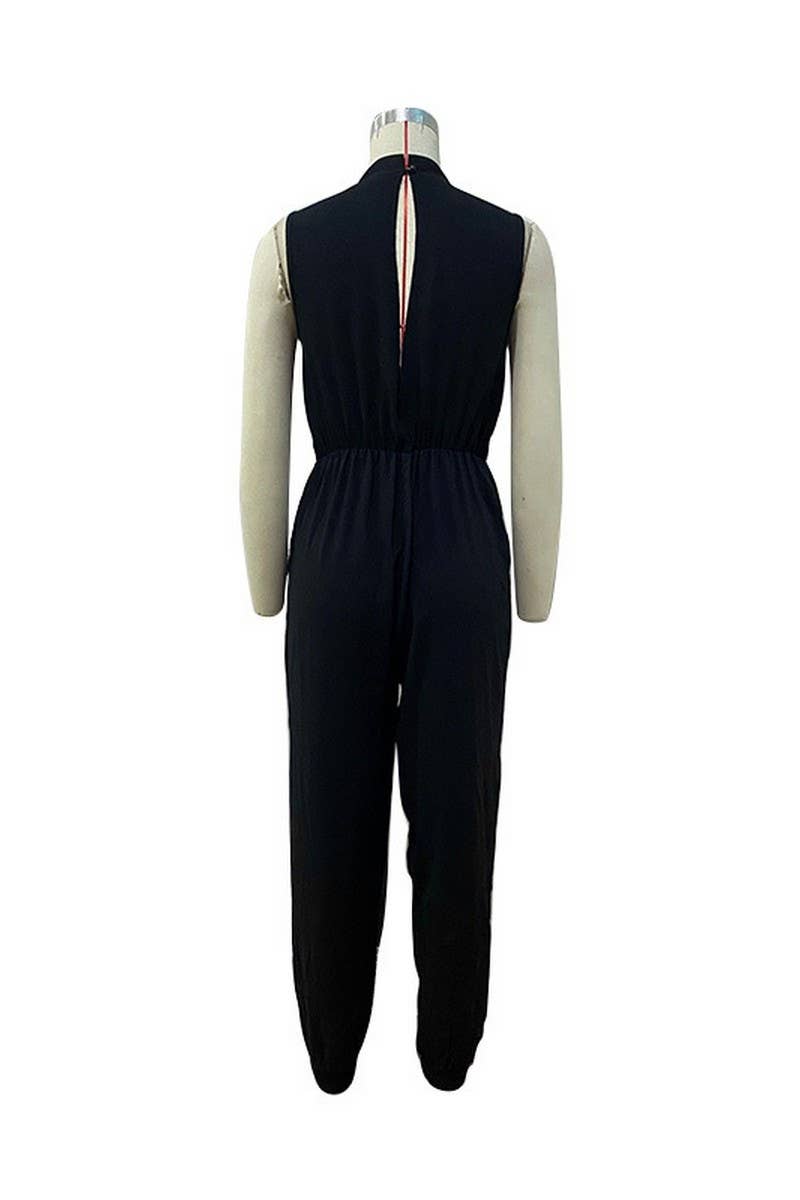 CWSJS0613_SLEEVELESS BLACK STRAPPY JUMPSUIT