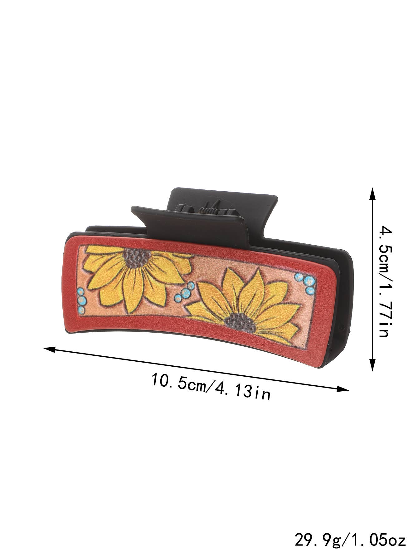 Sunflower PU Leather Hair Claw, Western Style