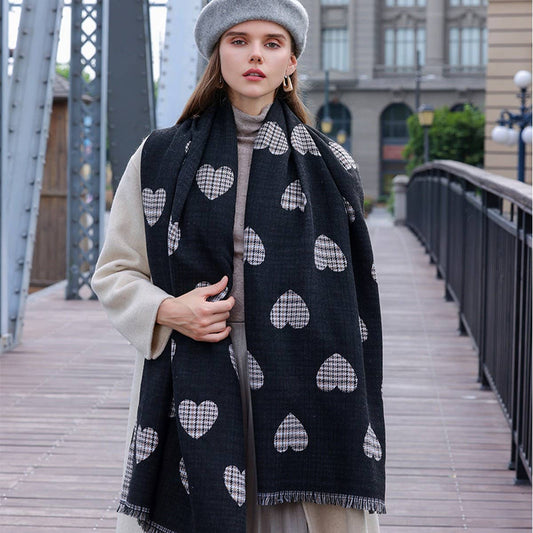 WINTER AUTUMN LOVE PATTERN WARM SHAWL SCARF
