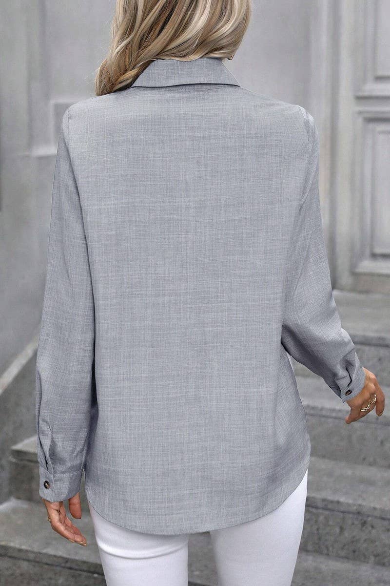 CWTTS1381_SPRING AND SUMMER SINGLE BREASTED LAPEL SHIRT