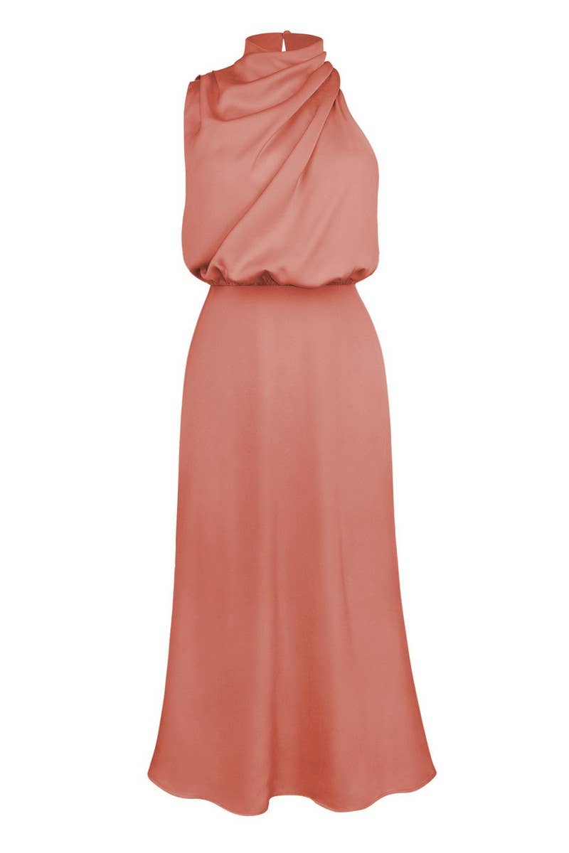 CWDMD6142_SPRING AND SUMMER HIGH-END SATIN SLEEVELESS DRESS