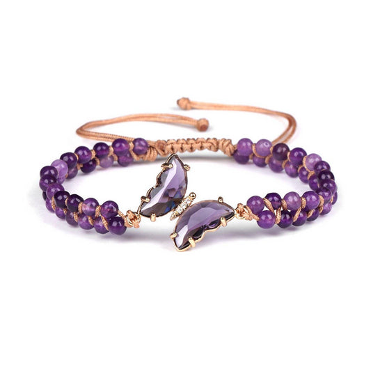 CWAJE4228_NATURAL STONE LIGHT LUXURY BUTTERFLY BRACELET