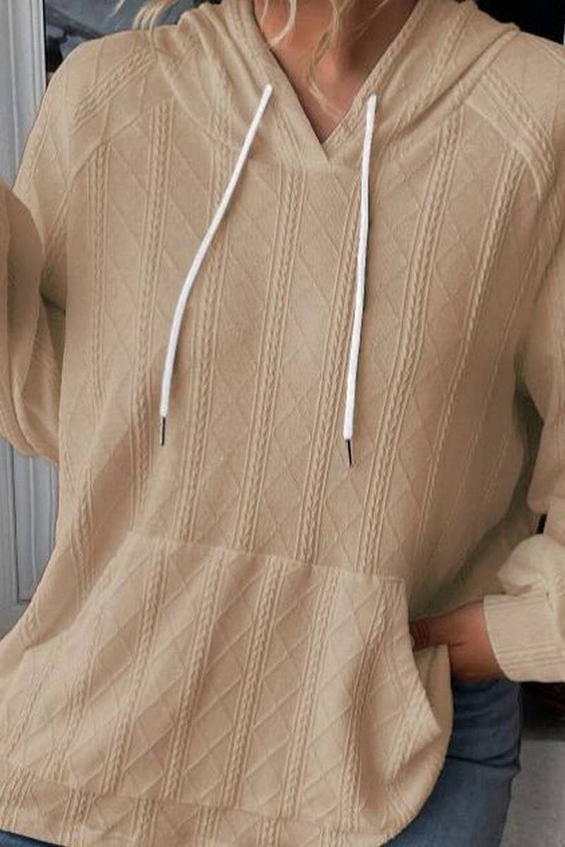 CWOHOL00634_SOLID COLOR HOODED LOOSE-FITTING SWEATSHIRT