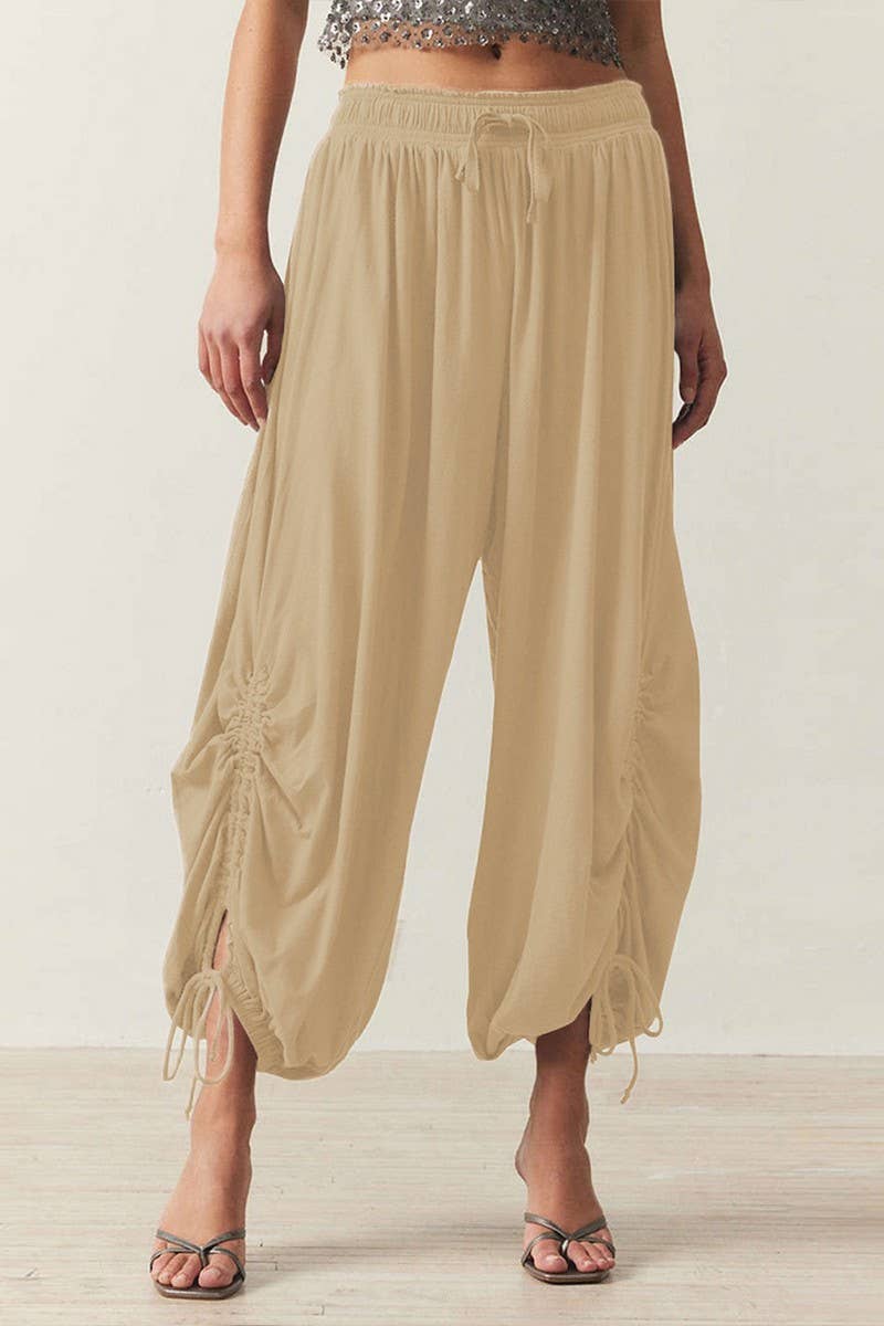 CWBLP1399_SOLID COLOR CASUAL DRAWSTRING BLOOMERS