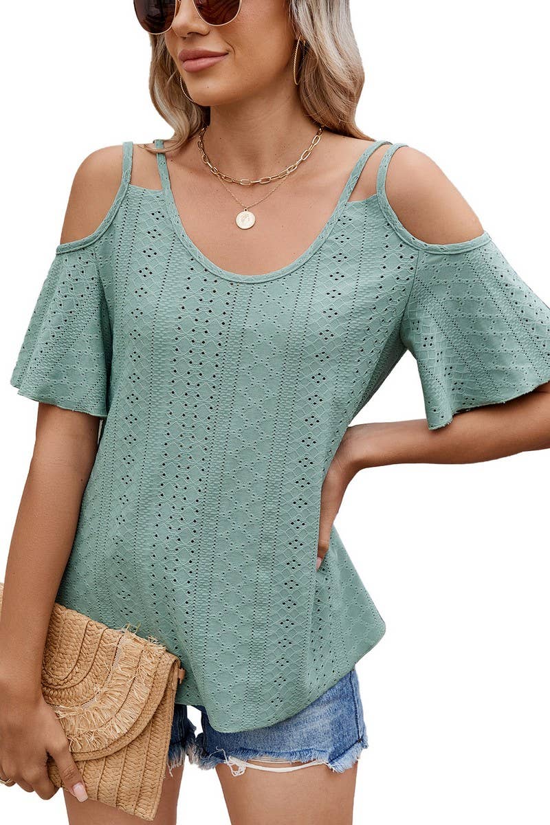 CWTTS1344_SUMMER SOLID COLOR V-NECK OFF-SHOULDER T-SHIRT