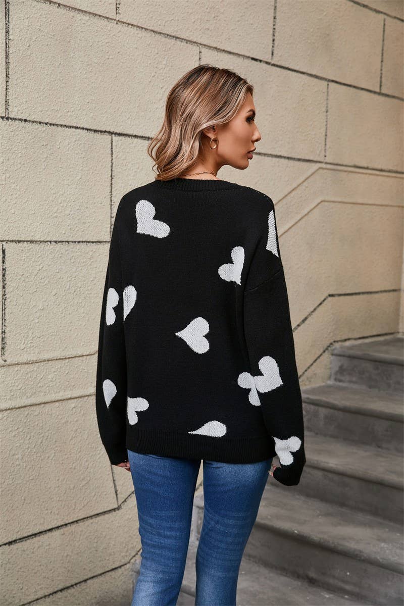 CWOSWL5762_VALENTINE'S DAY HEART LONG SLEEVE KNITTED SWEATER
