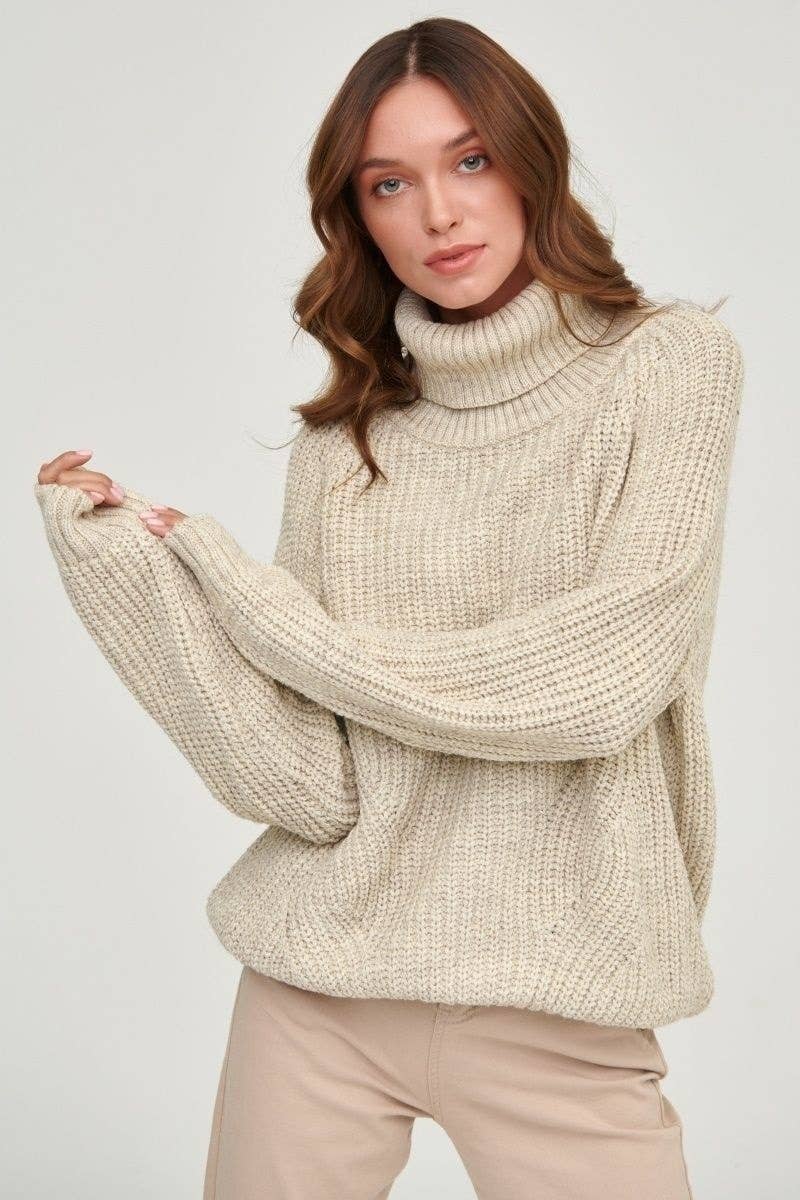CWOSWL6642_KNIT SWEATER WITH THICK TURTLENECK LONG SLEEVES
