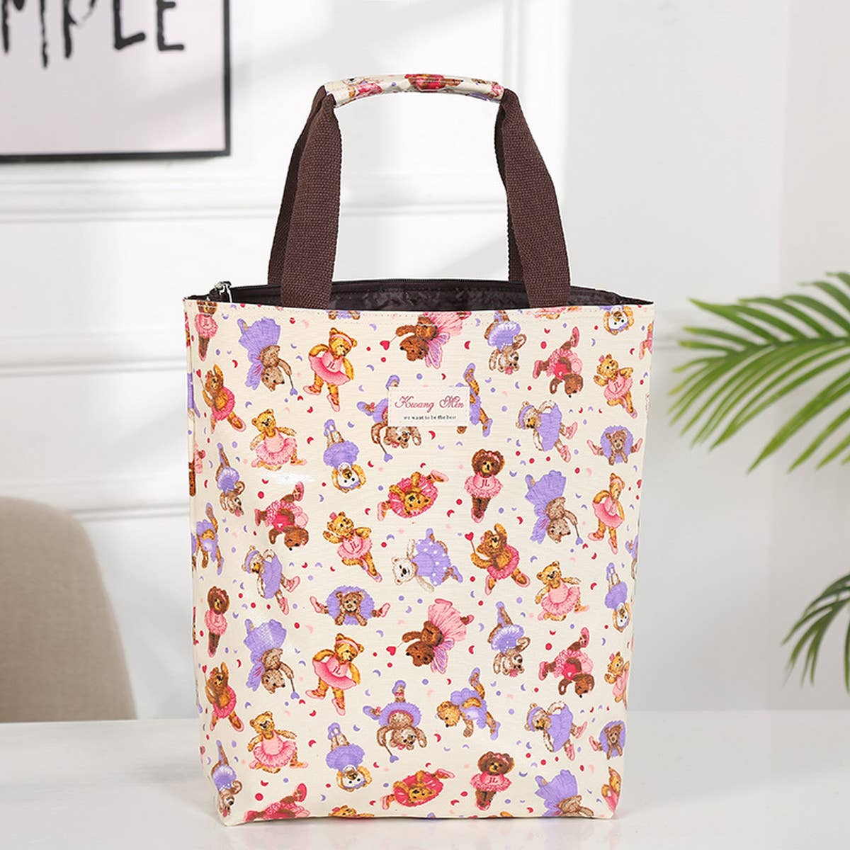WATERPROOF FLORAL MULTI-LAYER CANVAS SHOULDER BAG_CUAB0189