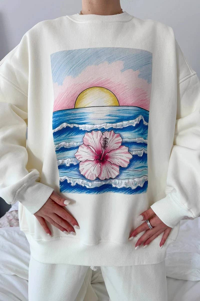 CWTBLL01284_PRINTED CREWNECK PULLOVER SWEATSHIRT