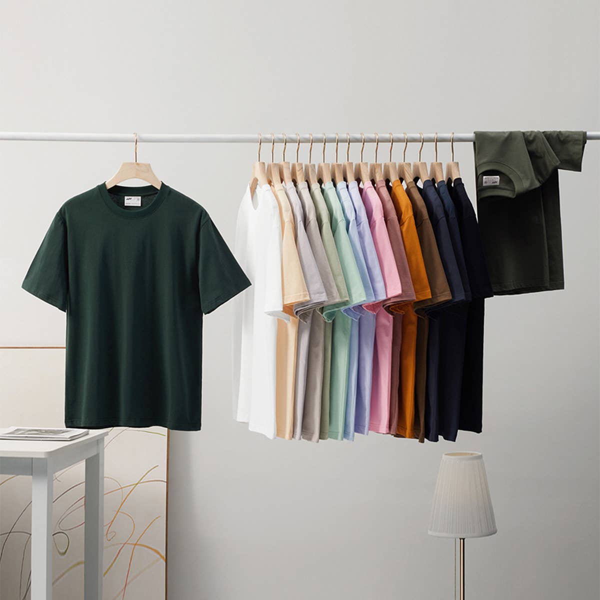 CWTTS0924_LOOSE ROUND NECK SOLID COLOR SHORT SLEEVE