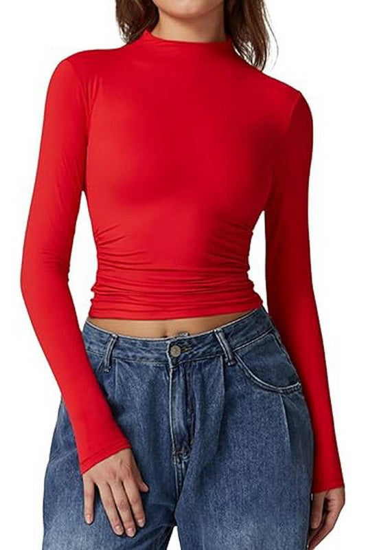 CWTBLL01149_SOLID CREWNECK MILK SILK BASE LAYER TOP