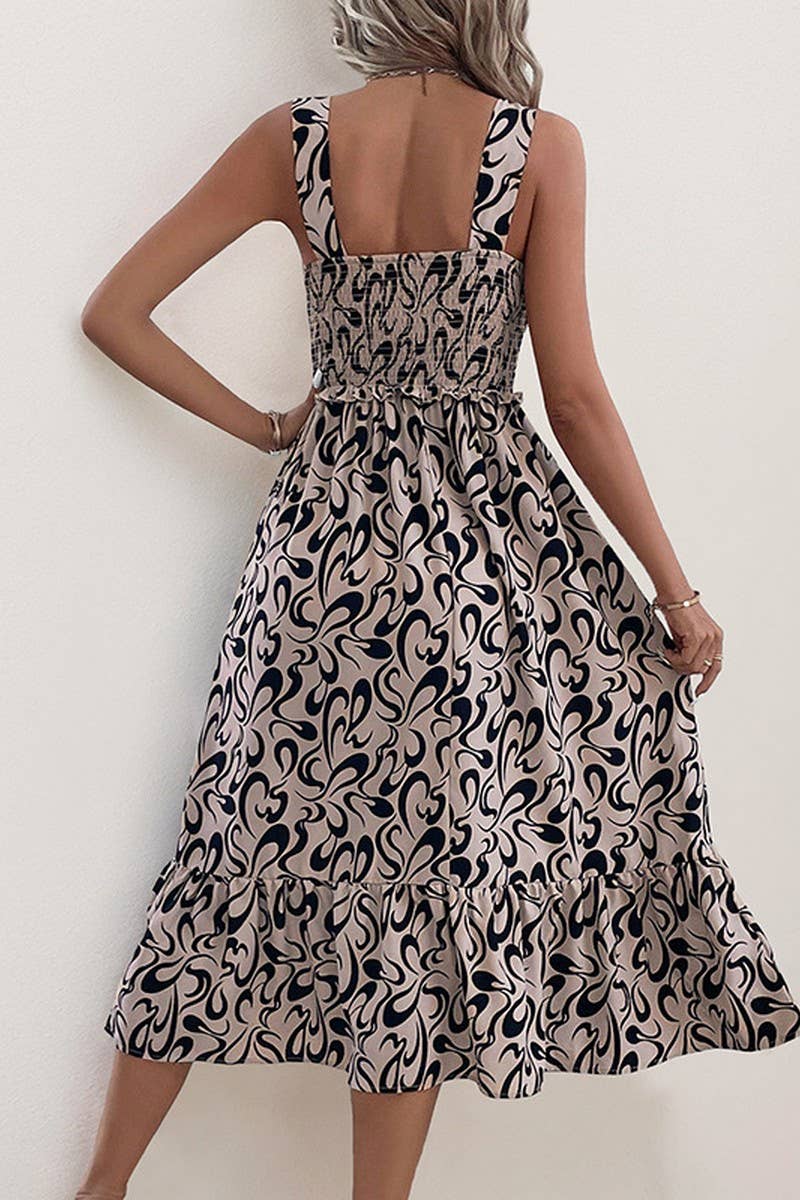 CWDHL0659_SUMMER GEOMETRIC PRINT SLING DRESS