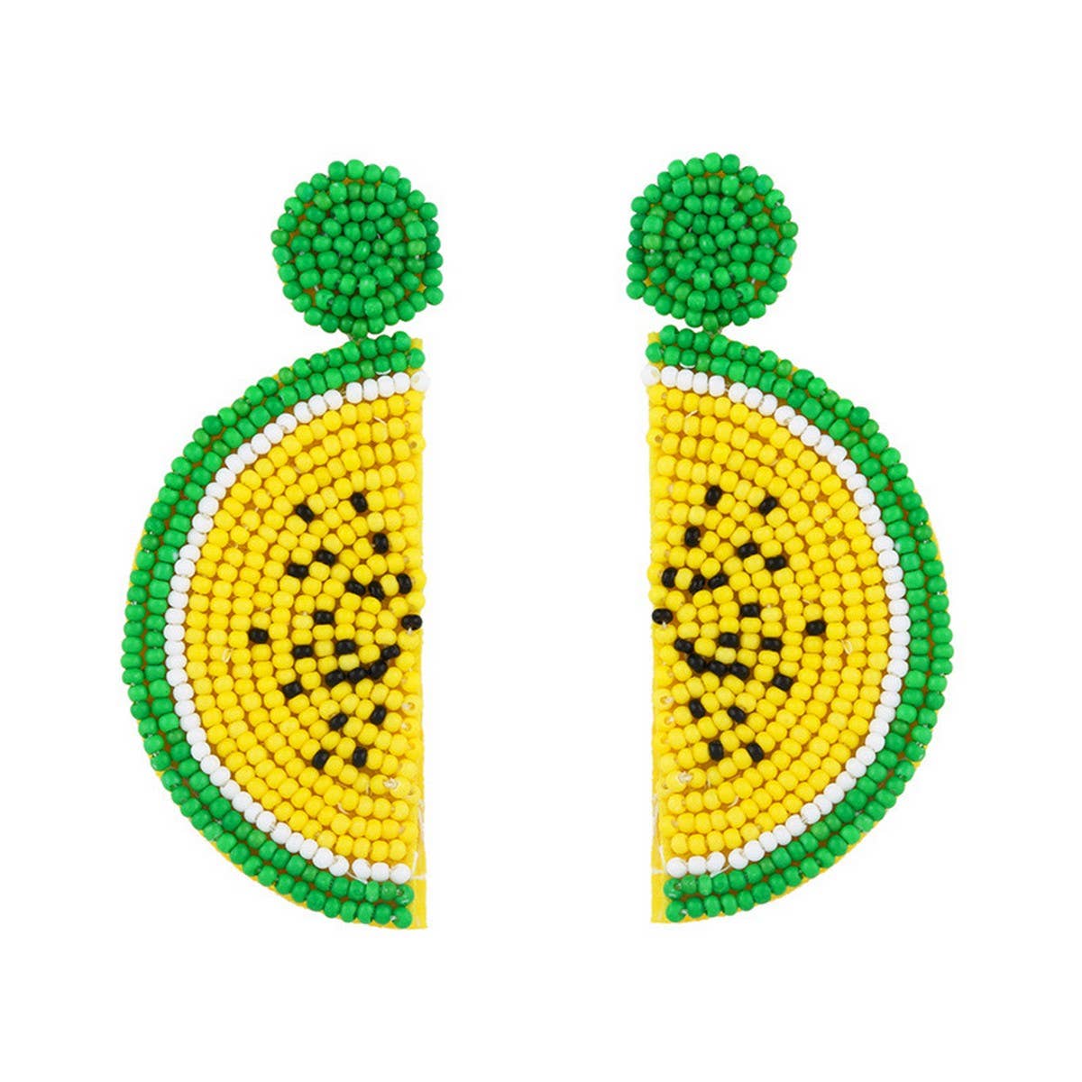 RICE BEAD WOVEN WATERMELON EARRINGS FRUIT EARRINGS