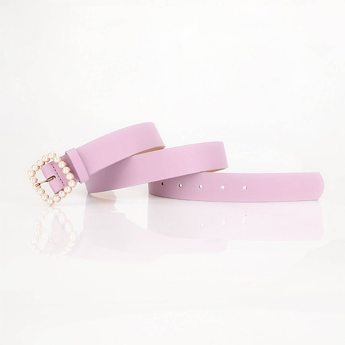 Fashionable square-shaped pearl buckle belt