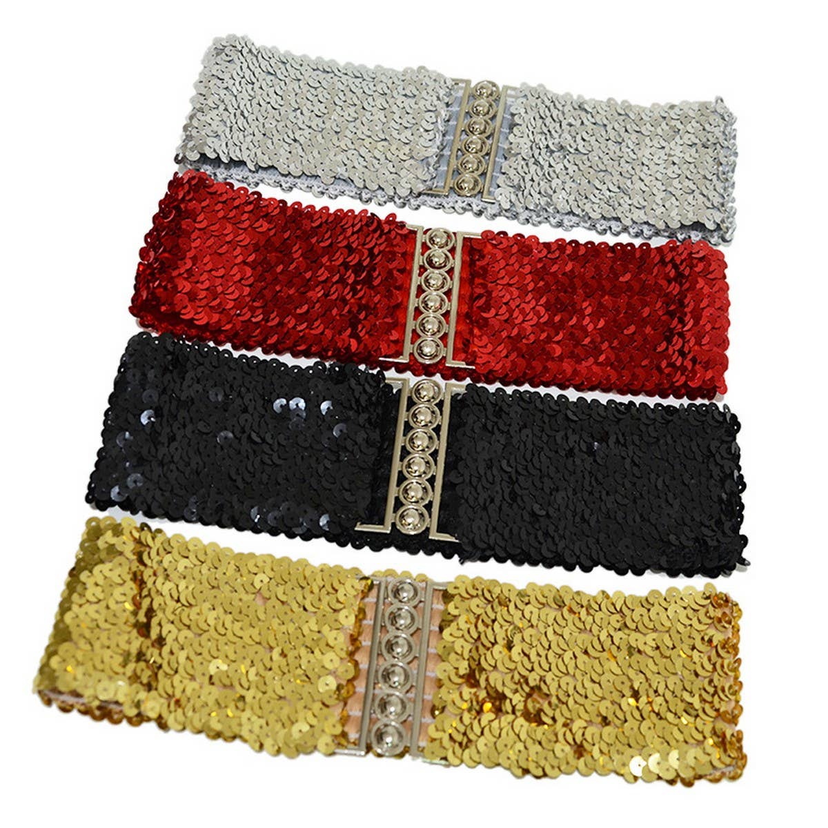 WOMEN'S STRETCH FISH SCALE SEQUIN GIRDLE_CWABE0492