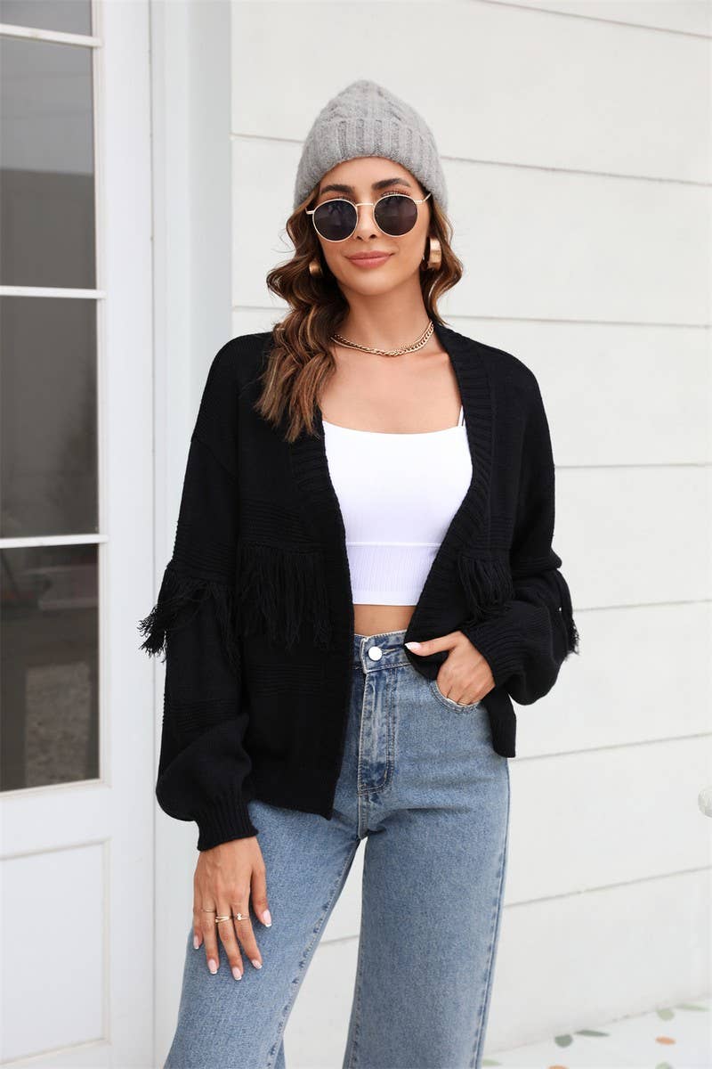 CWOSWL1664_Long Sleeve Casual Open Front Cardigan Sweater