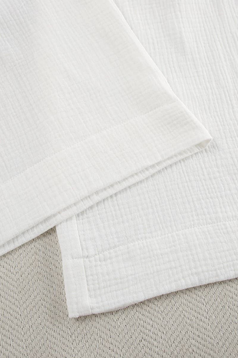 CWSPJ0095_LOOSE LACE UP LONG SLEEVED PANTS PAJAMAS SET