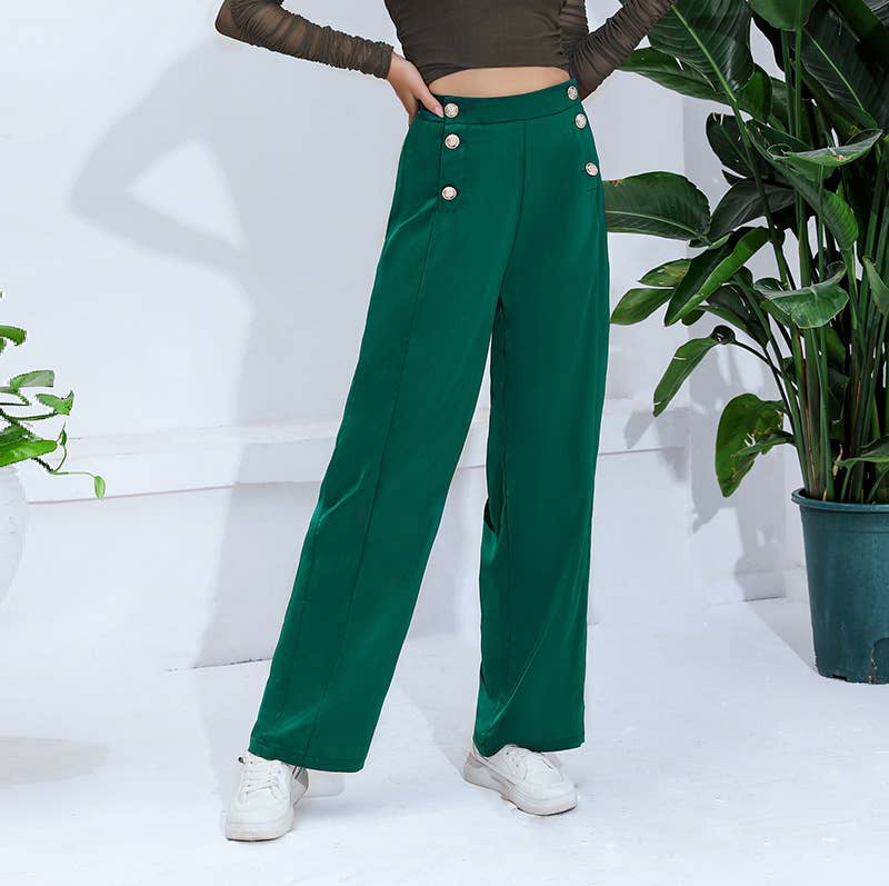 Fashion high-waisted wide-leg pants suit pants