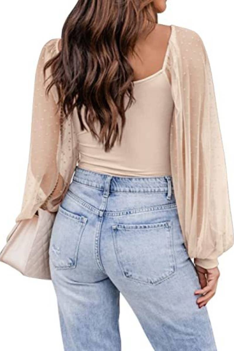 CWTBLL1063_SUMMER GAUZE SEE-THROUGH LONG SLEEVE TOP