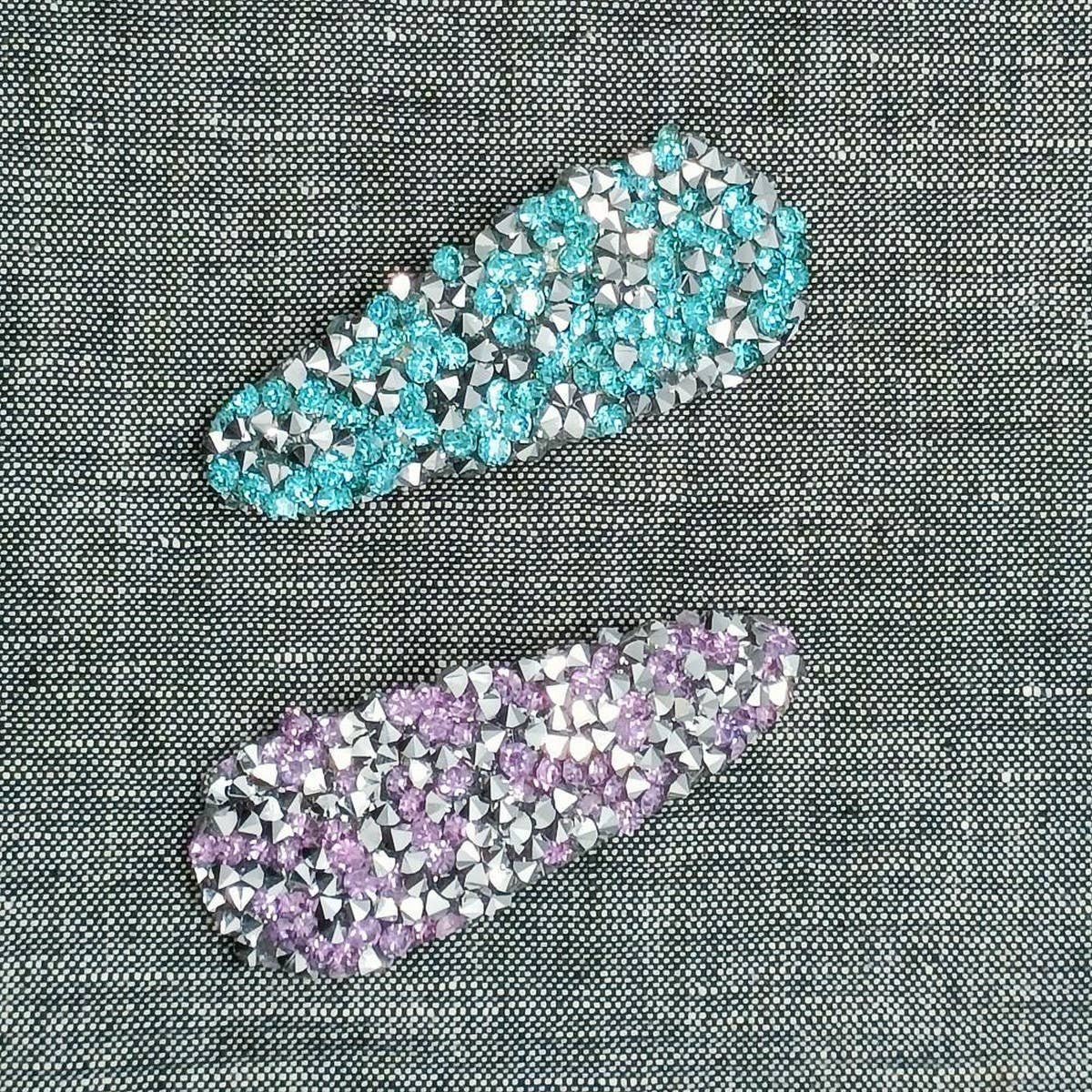 Fresh Sweet Silver Full Rhinestone Teardrop Clip