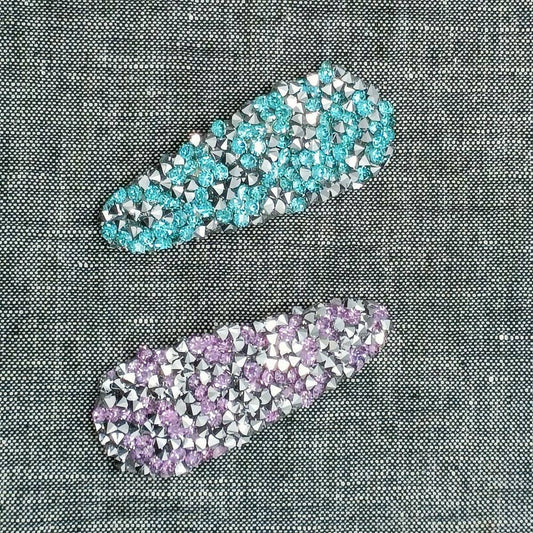 Fresh Sweet Silver Full Rhinestone Teardrop Clip