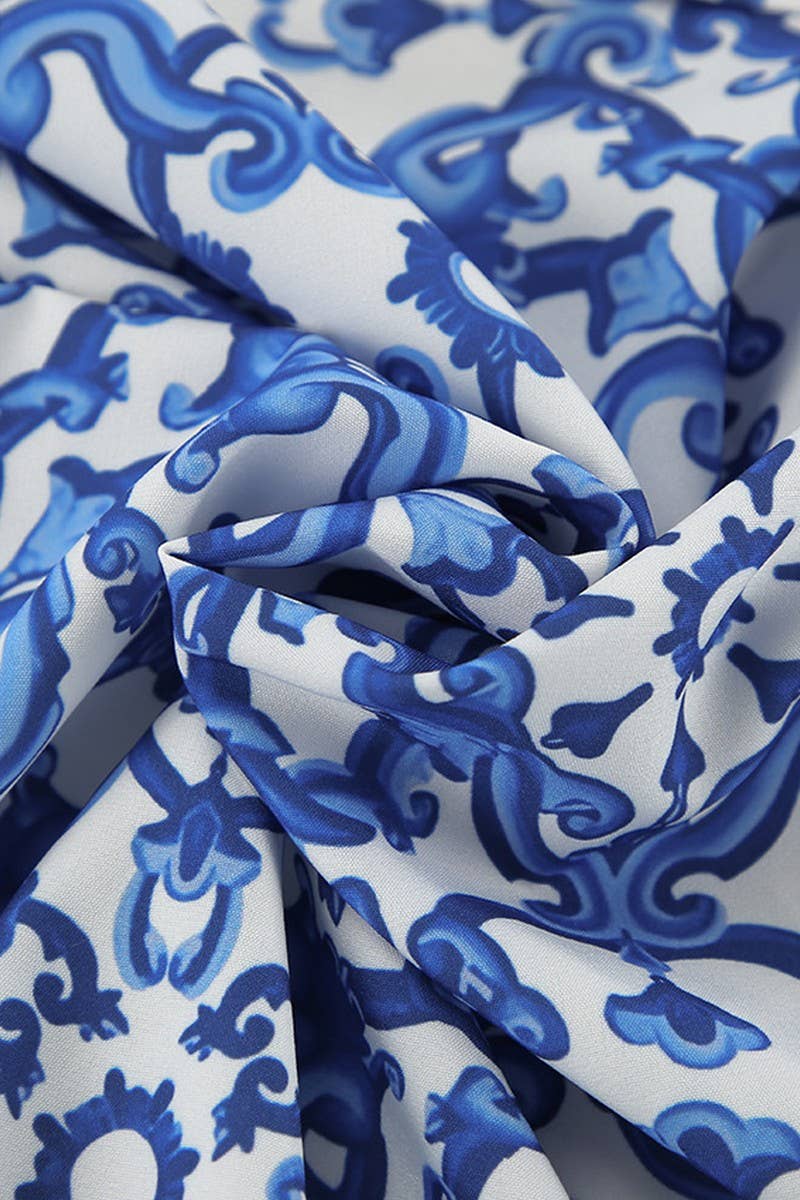 CWSPJ0365_PRINTED LOOSE LONG-SLEEVED SHORTS PAJAMA SET