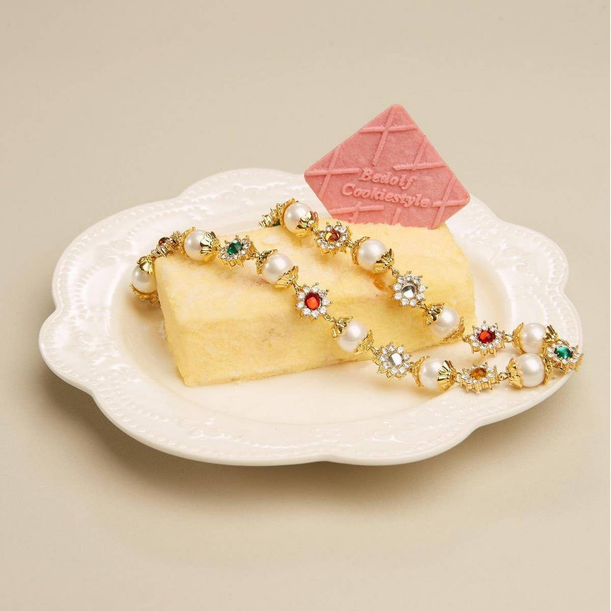 Pearl Colorful Flower Rhinestone Necklace_CWMM5343