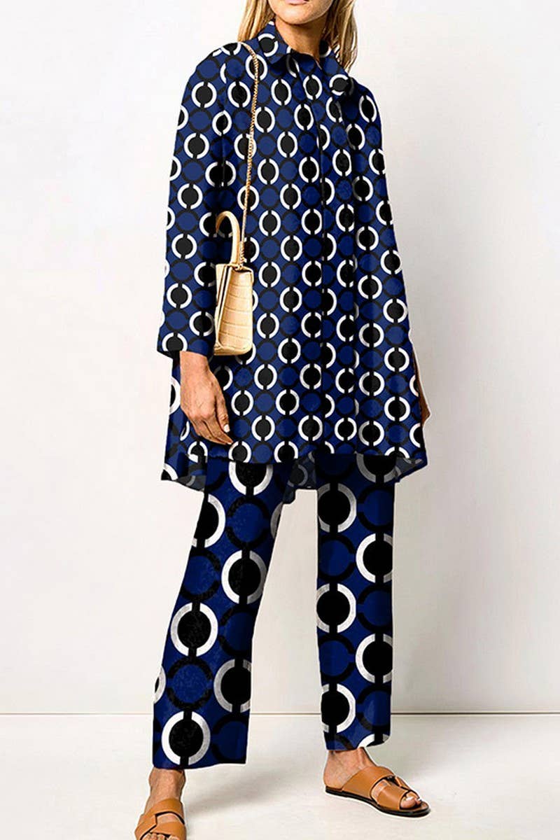 CWSS1270_SPRING AND AUTUMN LONG SLEEVE LADIES SHIRT SET