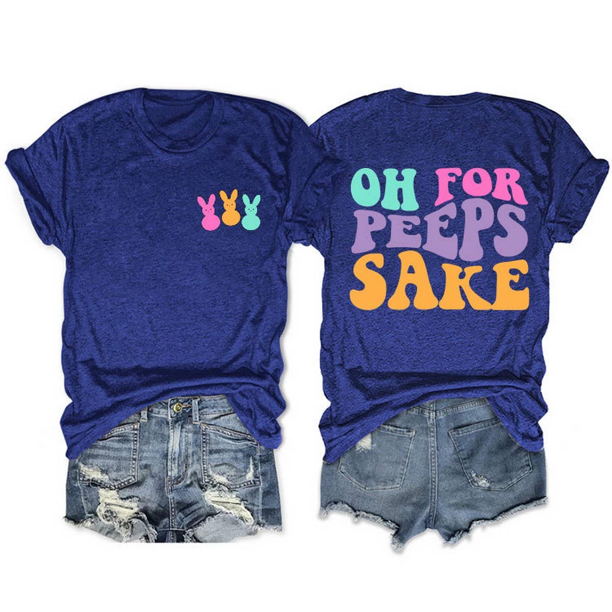 EASTER ALPHABET PRINT ROUND NECK SHORT SLEEVE TEES_CWTTS0809