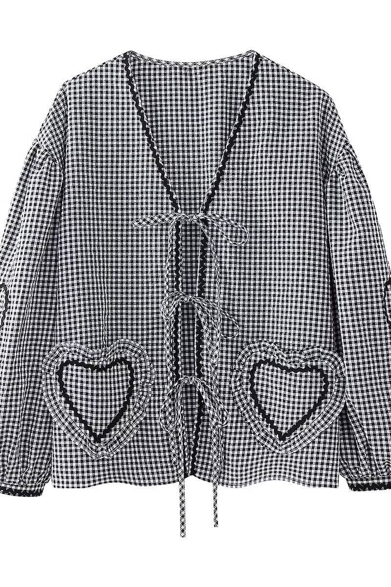 CWOCO0901_AUTUMN V-NECK LONG SLEEVE SHIRT WITH LOVE POCKET