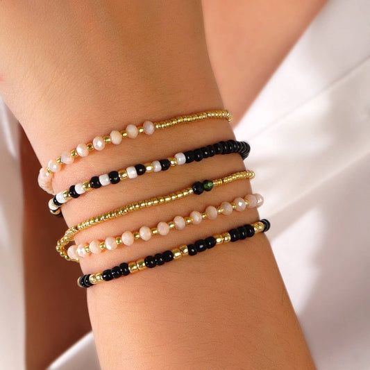 BOHEMIAN STACKED RICE BEAD BRACELET_CWMM3877