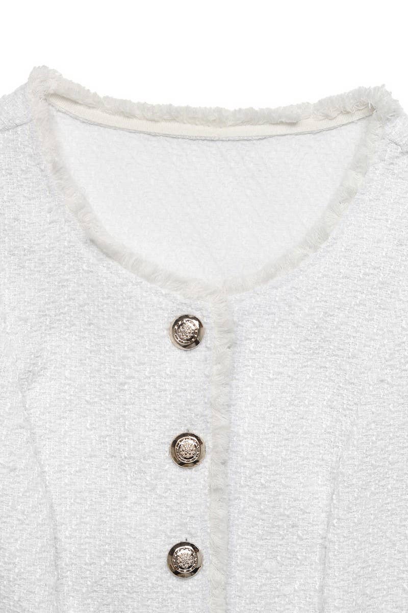 CWOV00109_SOLID COLOR CHANEL STYLE CARDIGAN VEST JACKET